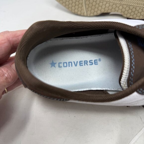 Converse Womens All Star Brown White Leather Lace Up Sneakers 5W445 Size 10 - Picture 7 of 13